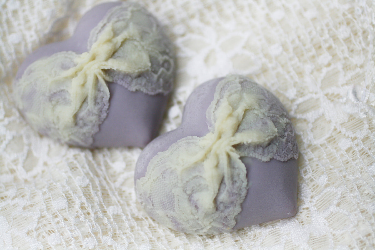 Valentine's Purple Lace Heart Soap