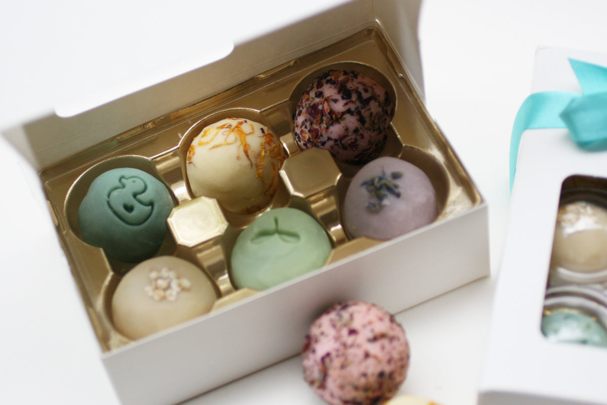 Soap Truffles Gift Set White Box with Ribbon