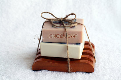 Wooden Soap Dish Gift Set – 2 Soaps